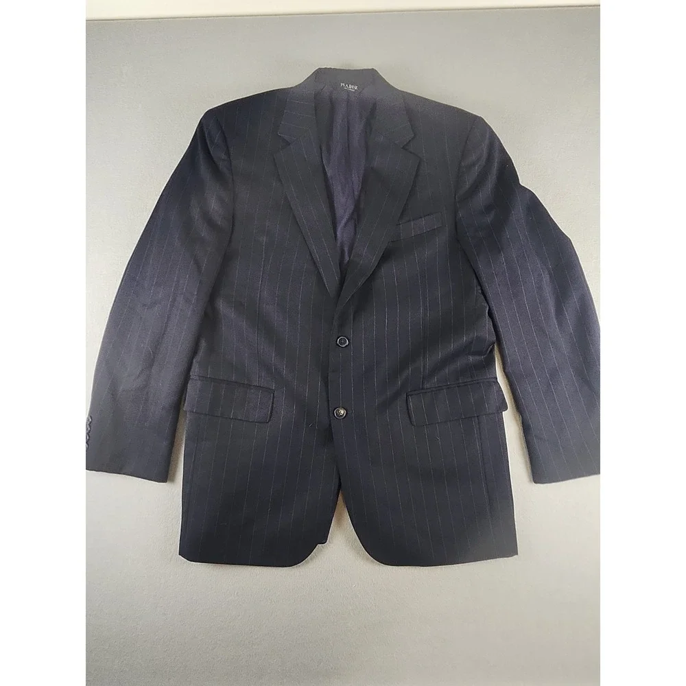 Jos A Bank Sport Coat Men's 42 Navy Pin Stripe Wool Blazer Jacket